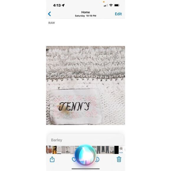 Jenny Vintage floral button down Sweater with pearl buttons cotton / Ramie (gra - Picture 11 of 12